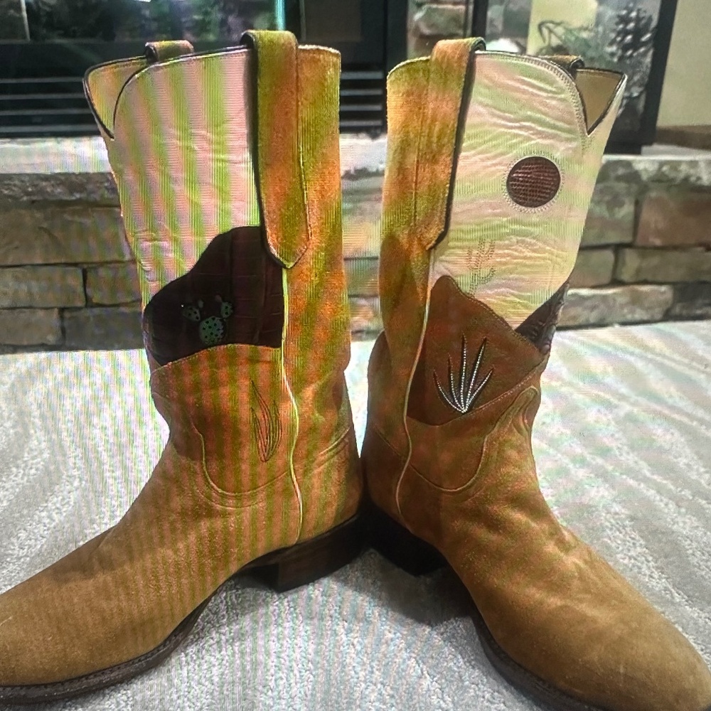 Lucchese x Nick Fouquet Suede/Linen Boot 10.5